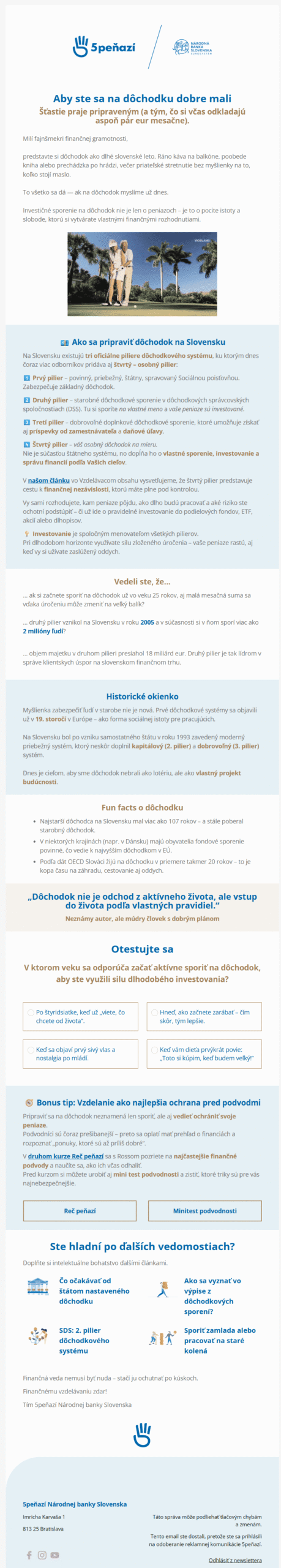 Finančné jednohubky #8 – pripravte sa na dôchodok