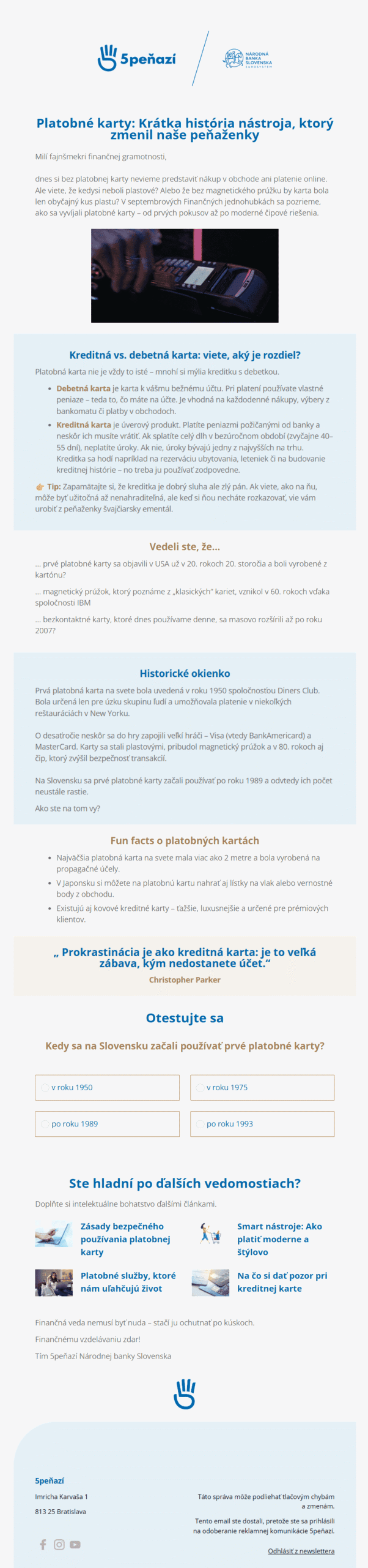 Finančné jednohubky #7 – história platobných kariet